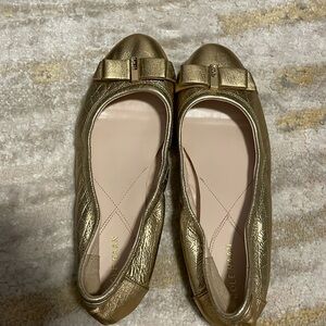 Cole Haan Gold Leather Flats